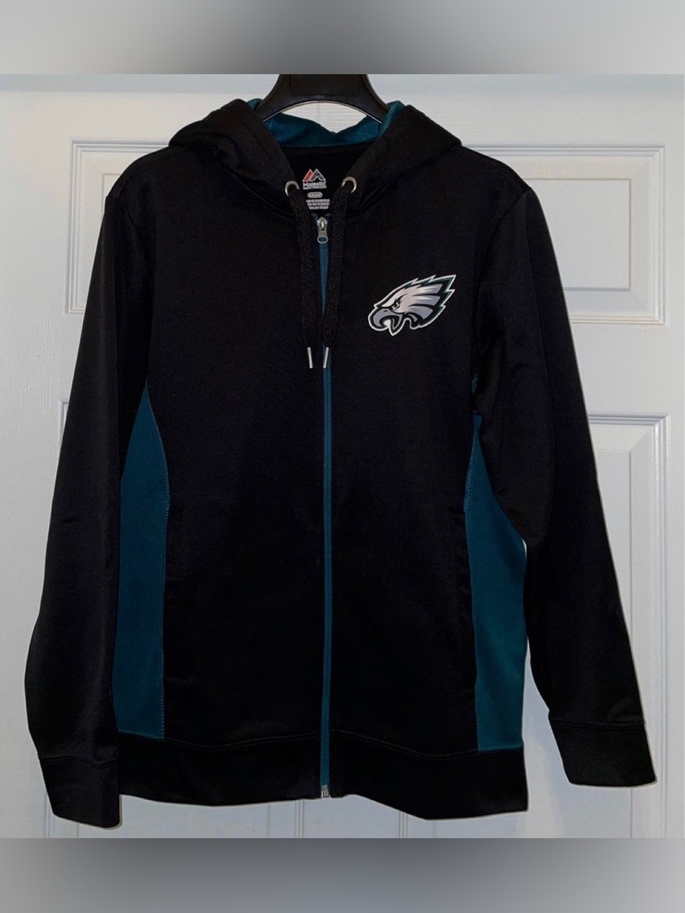 Majestic Black & Teal Philadelphia Eagles Full-Zip Hoodie